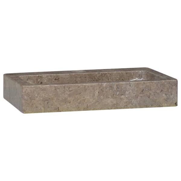 vidaXL Wall-mounted Sink Gray 15"x9.4"x2.6" Marble - Image 7