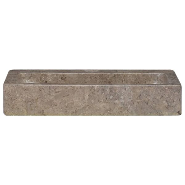 vidaXL Wall-mounted Sink Gray 15"x9.4"x2.6" Marble - Image 8