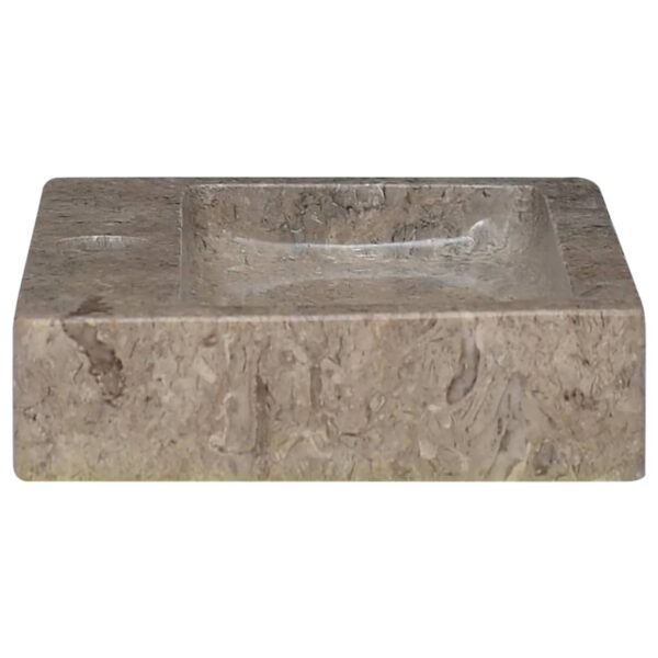 vidaXL Wall-mounted Sink Gray 15"x9.4"x2.6" Marble - Image 9