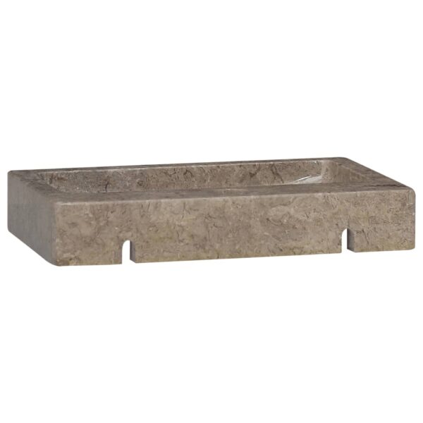 vidaXL Wall-mounted Sink Gray 15"x9.4"x2.6" Marble - Image 10