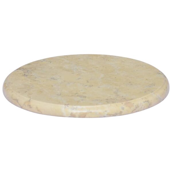 vidaXL Table Top Cream Ã˜15.7"x1" Marble - Image 2