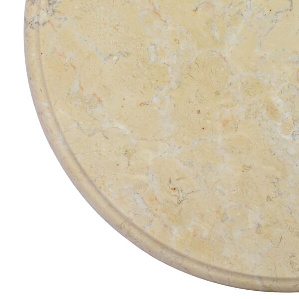 vidaXL Table Top Cream Ã˜15.7"x1" Marble - Image 4