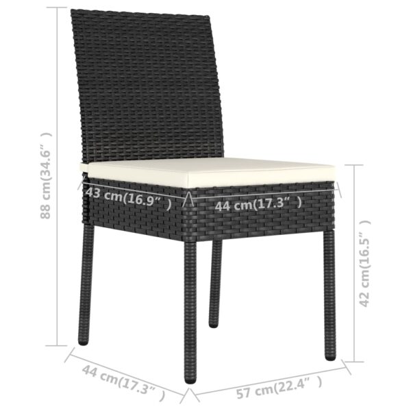 vidaXL 7 Piece Patio Dining Set Poly Rattan Black - Image 12