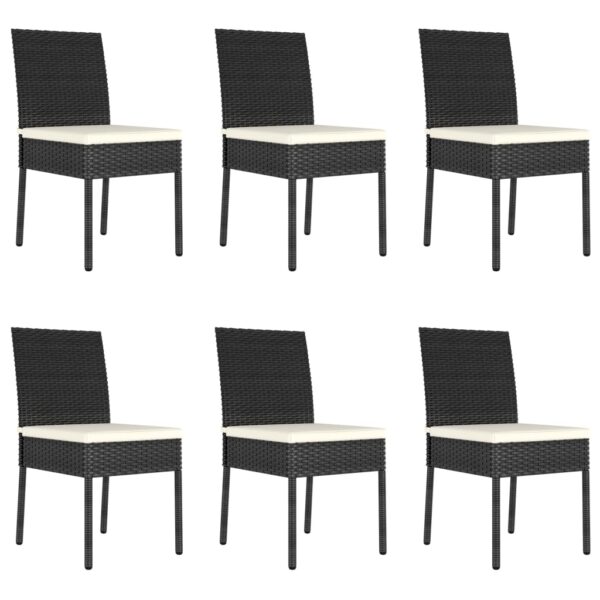 vidaXL 7 Piece Patio Dining Set Poly Rattan Black - Image 7