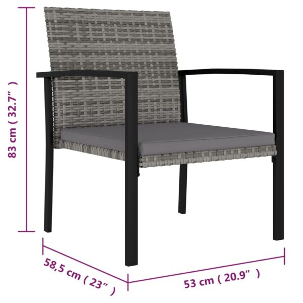 vidaXL 7 Piece Patio Dining Set Poly Rattan Gray - Image 12