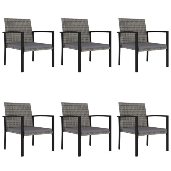 vidaXL 7 Piece Patio Dining Set Poly Rattan Gray - Image 7