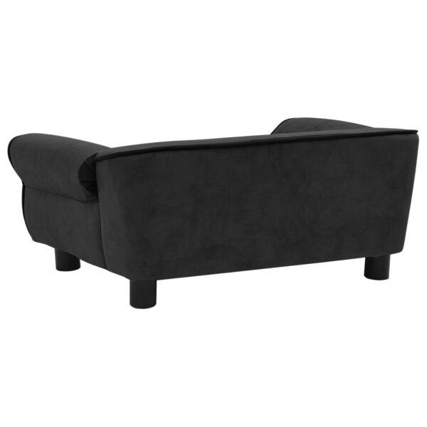 vidaXL Dog Sofa Black 28.3"x17.7"x11.8" Plush - Image 4