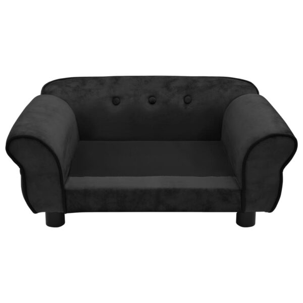 vidaXL Dog Sofa Black 28.3"x17.7"x11.8" Plush - Image 5