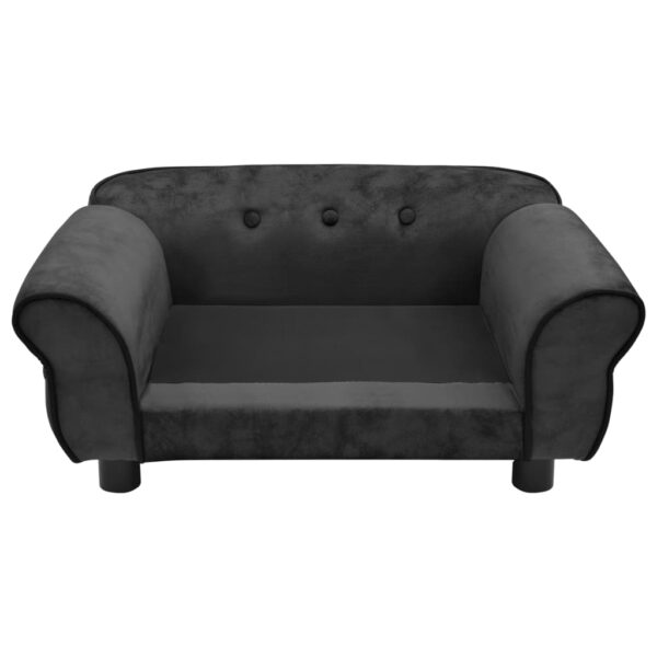 vidaXL Dog Sofa Dark Gray 28.3"x17.7"x11.8" Plush - Image 5