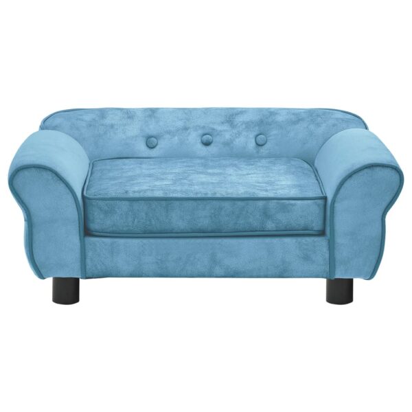 vidaXL Dog Sofa Turquoise 28.3"x17.7"x11.8" Plush - Image 2