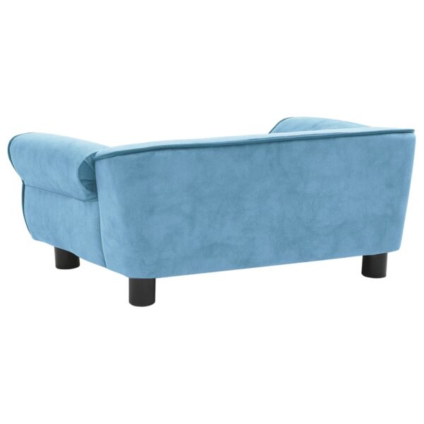 vidaXL Dog Sofa Turquoise 28.3"x17.7"x11.8" Plush - Image 4