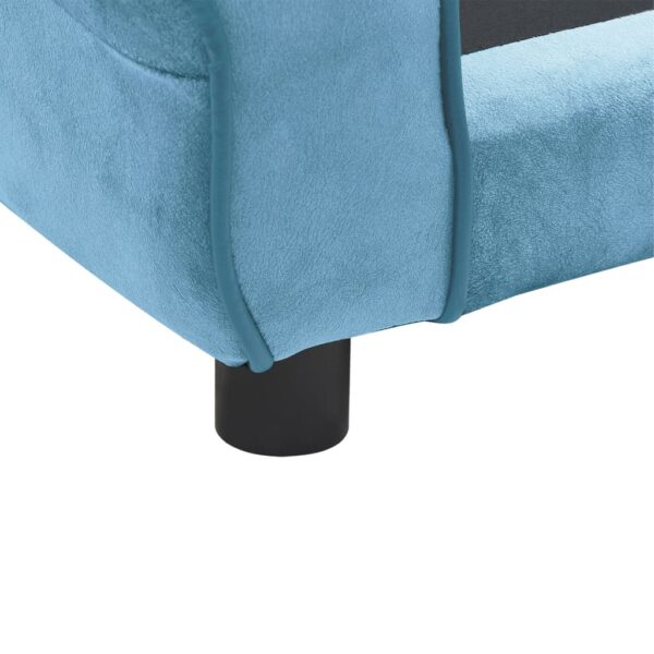 vidaXL Dog Sofa Turquoise 28.3"x17.7"x11.8" Plush - Image 6