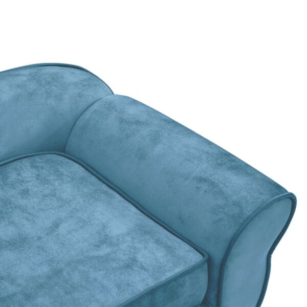 vidaXL Dog Sofa Turquoise 28.3"x17.7"x11.8" Plush - Image 7