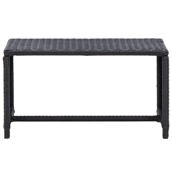 vidaXL Coffee Table Black 27.6"x15.7"x15" Poly Rattan - Image 2