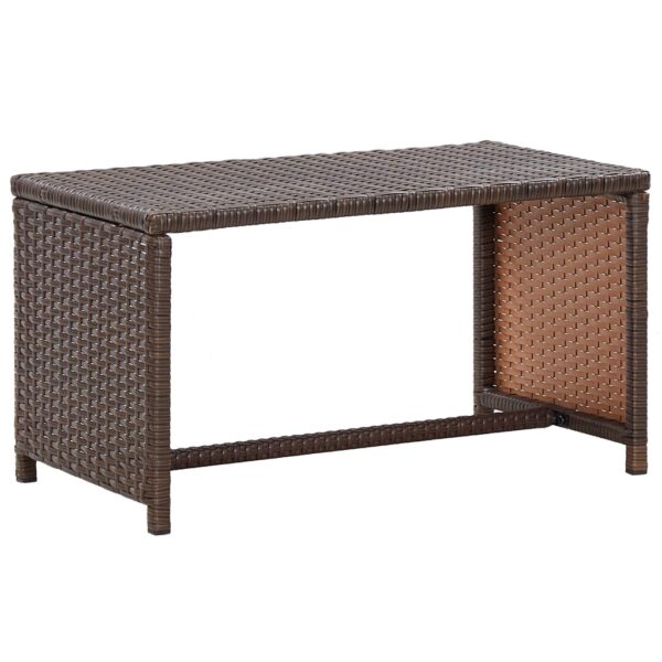 vidaXL Coffee Table Brown 27.6"x15.7"x15" Poly Rattan