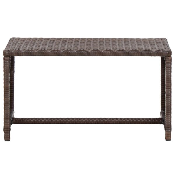 vidaXL Coffee Table Brown 27.6"x15.7"x15" Poly Rattan - Image 2