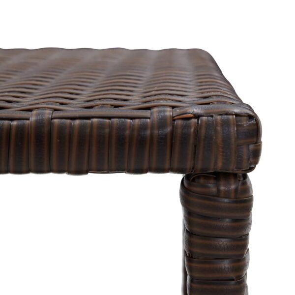 vidaXL Coffee Table Brown 27.6"x15.7"x15" Poly Rattan - Image 4