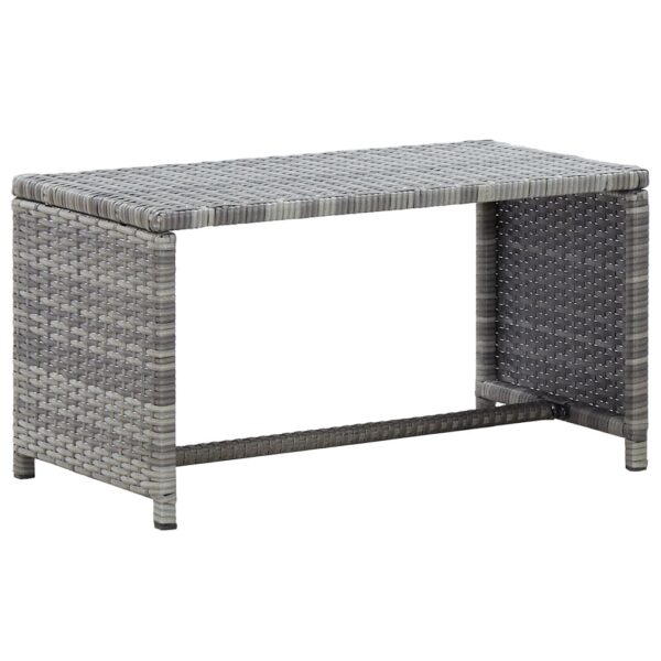 vidaXL Coffee Table Anthracite 27.6"x15.7"x15" Poly Rattan