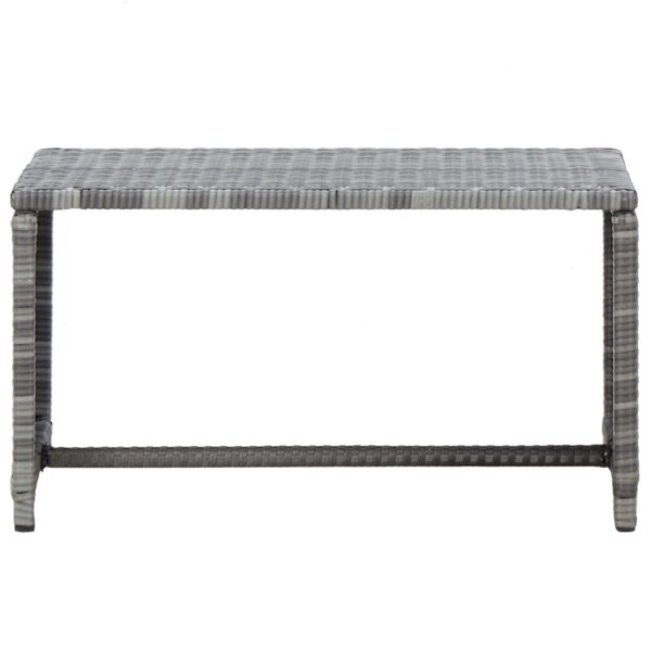 vidaXL Coffee Table Anthracite 27.6"x15.7"x15" Poly Rattan - Image 2