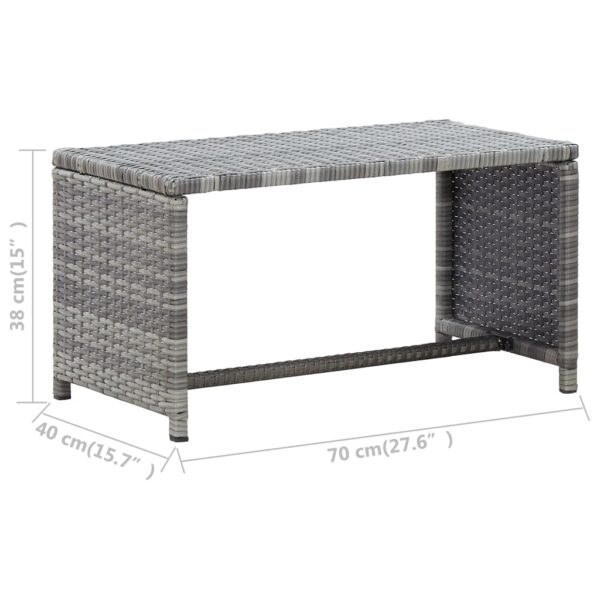 vidaXL Coffee Table Anthracite 27.6"x15.7"x15" Poly Rattan - Image 6