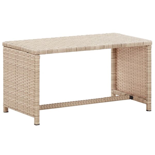 vidaXL Coffee Table Beige 27.6"x15.7"x15" Poly Rattan