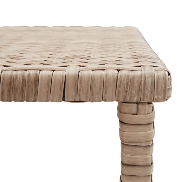 vidaXL Coffee Table Beige 27.6"x15.7"x15" Poly Rattan - Image 4