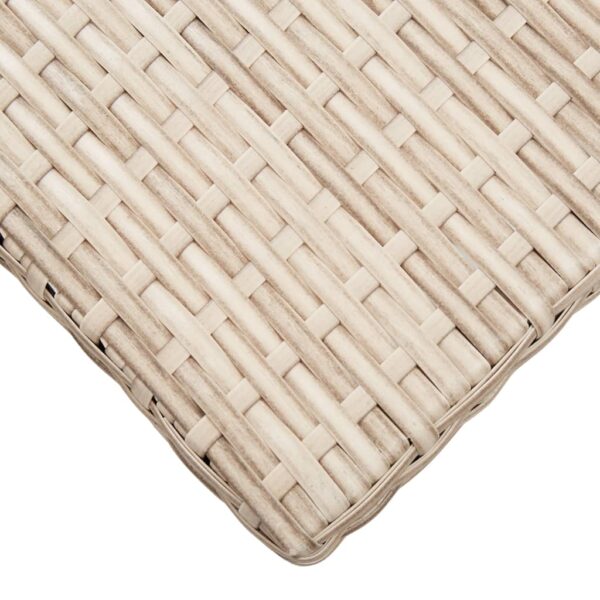 vidaXL Coffee Table Beige 27.6"x15.7"x15" Poly Rattan - Image 5