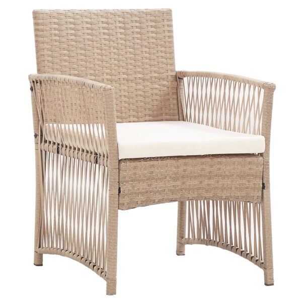 vidaXL 4 Piece Patio Lounge Set with Cushions Poly Rattan Beige - Image 12