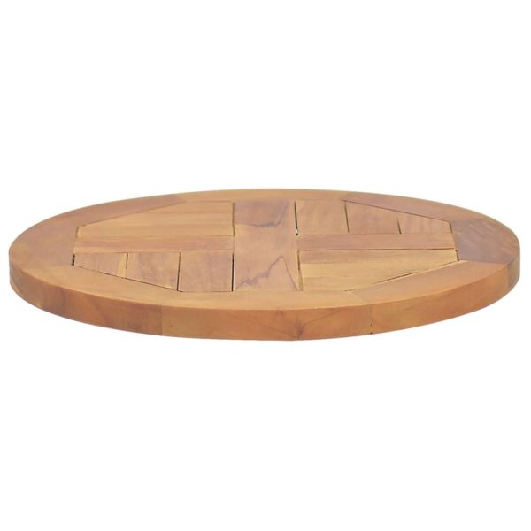 vidaXL Table Top Solid Teak Wood Round 1" 15.7" - Image 2