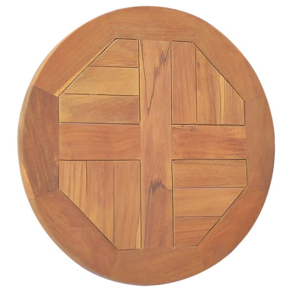 vidaXL Table Top Solid Teak Wood Round 1" 15.7" - Image 3