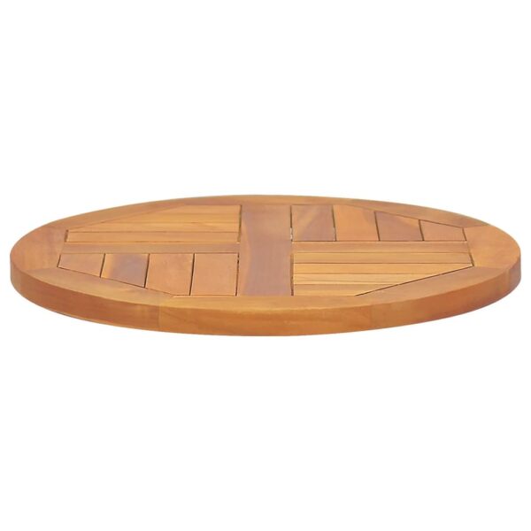 vidaXL Table Top Solid Teak Wood Round 1" 19.7" - Image 2