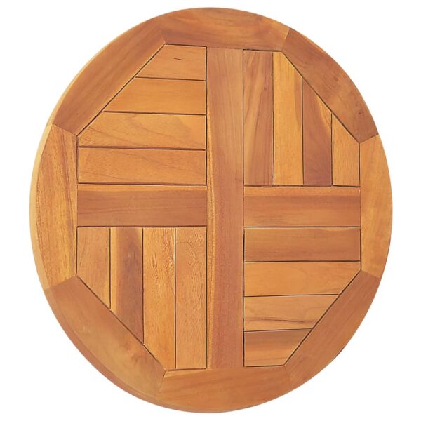 vidaXL Table Top Solid Teak Wood Round 1" 19.7" - Image 3