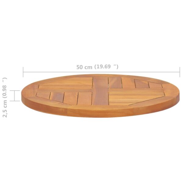 vidaXL Table Top Solid Teak Wood Round 1" 19.7" - Image 6