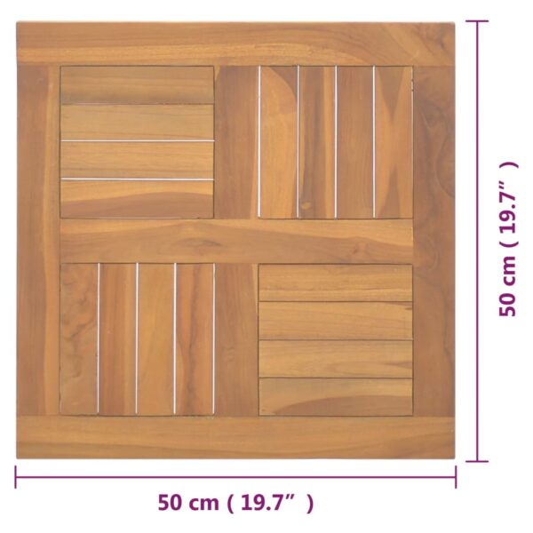 vidaXL Square Table Top 19.7"x19.7"x1" Solid Wood Teak - Image 6