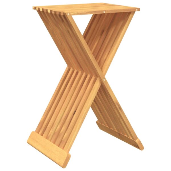 vidaXL Folding Stool 15.7"x12.8"x27.6" Solid Wood Teak - Image 2