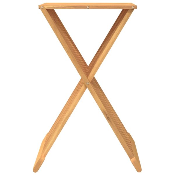 vidaXL Folding Stool 15.7"x12.8"x27.6" Solid Wood Teak - Image 3