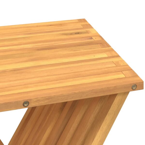 vidaXL Folding Stool 15.7"x12.8"x27.6" Solid Wood Teak - Image 7