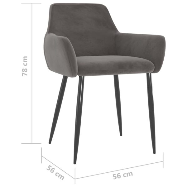 vidaXL Dining Chairs 4 pcs Dark Gray Velvet - Image 7