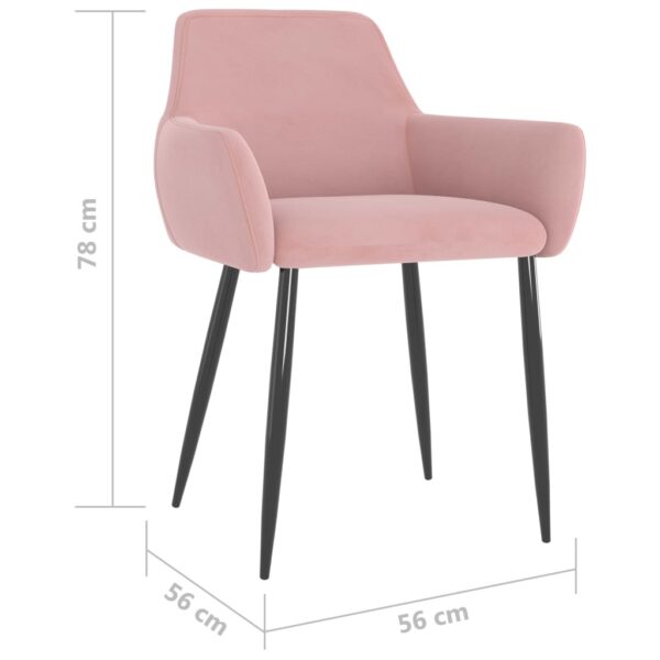 vidaXL Dining Chairs 4 pcs Pink Velvet - Image 7