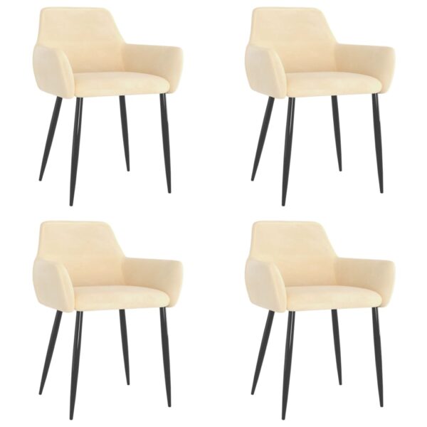 vidaXL Dining Chairs 4 pcs Cream Velvet