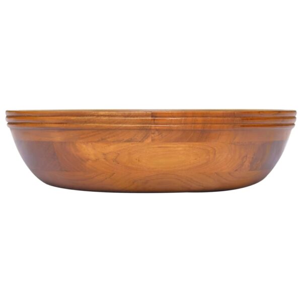 vidaXL Basin Solid Wood Teak Î¦15.7"x3.9" - Image 2