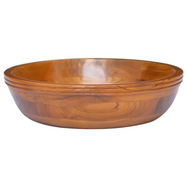 vidaXL Basin Solid Wood Teak Î¦15.7"x3.9" - Image 3