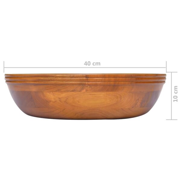 vidaXL Basin Solid Wood Teak Î¦15.7"x3.9" - Image 6