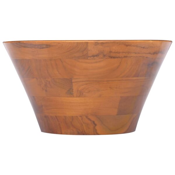 vidaXL Basin Solid Wood Teak Î¦15.7"x7.9" - Image 2