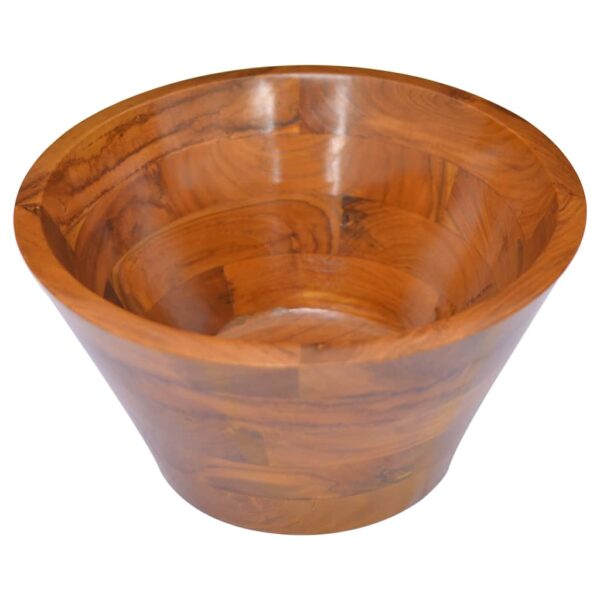 vidaXL Basin Solid Wood Teak Î¦15.7"x7.9" - Image 3