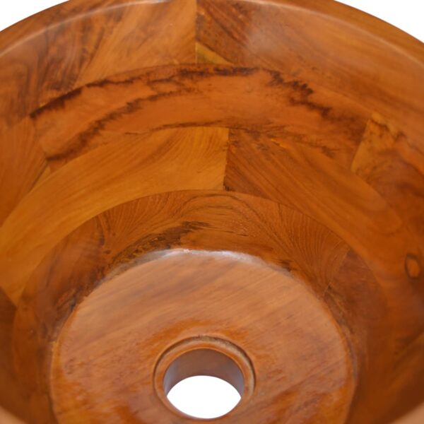 vidaXL Basin Solid Wood Teak Î¦15.7"x7.9" - Image 5