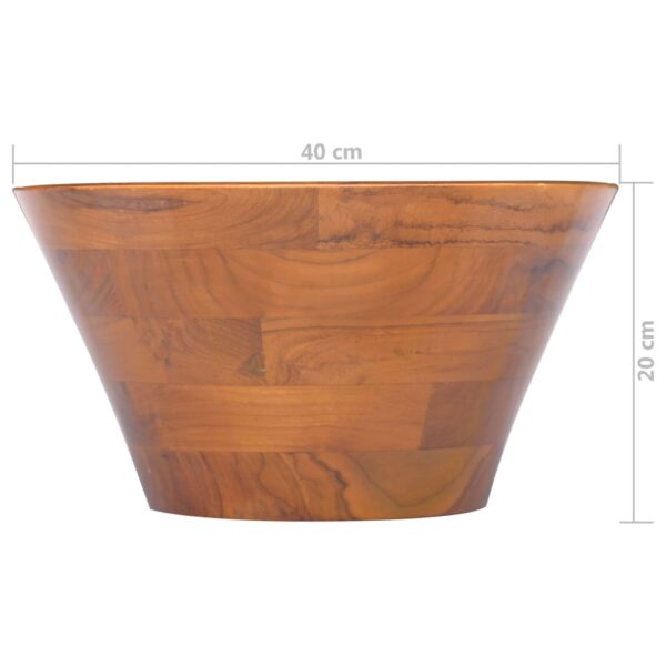 vidaXL Basin Solid Wood Teak Î¦15.7"x7.9" - Image 6