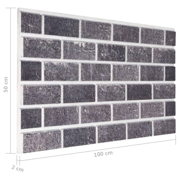 vidaXL 3D Wall Panels with Black & Gray Brick Design 10 pcs EPS - Image 7