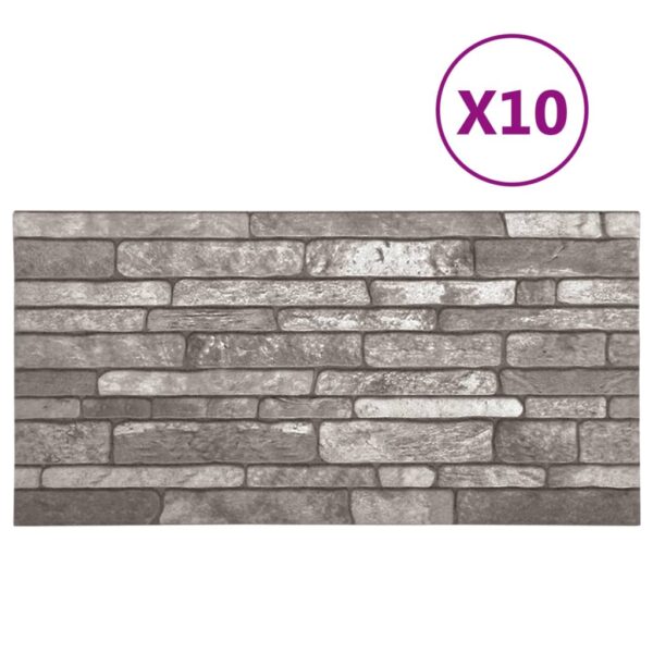 vidaXL 3D Wall Panels with Dark Gray Brick Design 10 pcs EPS - Image 3