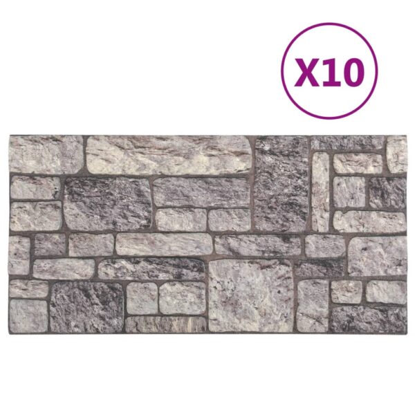 vidaXL 3D Wall Panels with Light Gray Brick Design 10 pcs EPS - Image 3